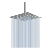 8-Inch Square Rain Shower Head, Stainless Steel, Matte Silver