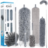 8 PCS Microfiber Feather Duster, Extendable Washable Cobweb Duster with 100 inches Long Telescopic Duster for Cleaning Ceiling Fan,Blinds, Furniture & Cars