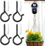 8 Set Screw Hooks Q-Hanger Hooks for Outdoor String Lights, Christmas Rope Lights Clips, Wall Cabinet Ceiling Eye Hook with Safety Buckle for Wire Party Light Plants Wind Chimes