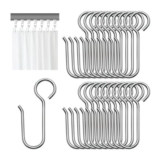80 Pcs Silver Stainless Steel S-Shaped Curtain Hooks