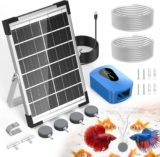 8W Solar Pond Aerator, AMZtime 6V Dual-Pump Solar Pond Pump witn 4 Air Bubble Stones, 3 Modes Solar Pond Oxygenator, Solar Air Pump for Pond, Garden, Fish Tank, Aquarium, Hydroponics