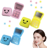 96 Pcs Star Shape Pimple Patches, Star Pimple Patches Hydrocolloid Star Face Pimple Patch Cute Star Spot Patch with Mirror Compact for Sensitive Skin, Travel & Daily Use (Yellow, Blue, Pink)