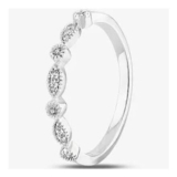 9ct White Gold 0.07ct Diamond Fancy Half Eternity Ring
