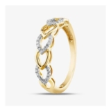 9ct Yellow Gold Open Hearts Diamond Ring 0.10ct