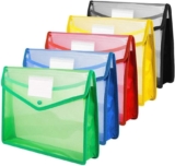 A4 Plastic Wallets Storage File Folder with Snap Buckle and Pocket A4 Waterproof Transparent File Bag