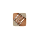 ADRAMATA 14K Gold-Plated Chunky Bracelet Set, Stackable