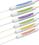 AECHY 6PCS Dual Color Highlighter Pens – 1 Stroke 2 Colors Dual Tip Pens with 3 Curve Shapes & 6 Vibrant Colors for Note Taking, Underlining, Journaling, No Bleed Acid-Free Ink, for School,Office,Art