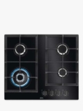 AEG HKB64420NB 4 Burner Gas Hob, Gas on Glass W/Code