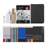 AGPTEK 76-Piece Drawing Pencils Set: Sketch, Charcoal, Watercolor, Metallic