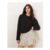 ASOS DESIGN Long Sleeve Boxy Cropped T-Shirt in Black
