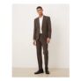 ASOS DESIGN Washable Wool Skinny Suit in Dark Brown
