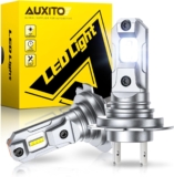 AUXITO H7 LED Headlight Bulb- 600% Brighter, 6500K Bright White, 1:1 Halogen Size, Plug & Play H7 Headlight Bulb, 60,000 Hours Lifespan, Pack of 2