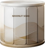 AYES Foldable Bathtub,Portable Deep Freestanding Bathtub for Hot Shower and Ice Bath,Space Saving and Lightweight Foldable Bath(80 x 65cm)