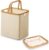 AYES Foldable Laundry Basket,Collapsible Clothes Hamper with Handles,Space Saving Storage Bin,Waterproof Fabric with Bamboo Frame for Bedroom and Bathroom (Beige, 55L)