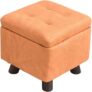 AYES Storage Ottoman Footstool,Large Capacity Hidden Storage Organiser Bench,Modern Ottoman with Lid for Living Room and Bedroom,Foot Rest Stool
