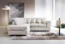 Abakus Direct Left Hand Corner Sofas for Living Room – Stylish Jumbo L Shaped Sofa with Water Repellent Jumbo Cord Contemporary Chaise Lounge Sofa Corner in White 212Wx164Dx78H