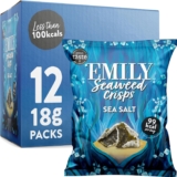 Abakus Seaweed Crisps – Sea Salted 12 x 18g, Seaweed Snack, Nori Snack, Vegan, Gluten-Free, Healthy Snack, Source of Iodine