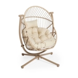 Abode Indoor Outdoor Rocking Swivel Egg Chair & Folding Basket