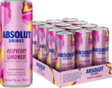 Absolut Vodka Raspberry Lemonade Sparkling Cocktail – 12 x 250ml – ABV 5% – With Voucher