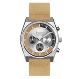 Accurist Origin Chrono Silver Dial Brown Leather Mens 41mm Watch