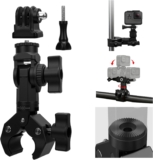 Adjustable Bike Motorcycle Handlebar Mount for Camera Hero 13 12 X5 X4 Actiom, Super Clamp for Cycling equipt with Adapte and Fixing Screw