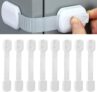 Adjustable Child Safety Locks, 8 Pack Baby Safety Cupboard Locks, No Trapped Fingers, Easy Install, No Tools Needed, Child Locks for Kitchen Cupboards, Cabinets, Drawer, Fridge, White