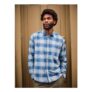 Afton Indigo Blue Long Sleeve Relaxed Fit Indigo Check Shirt