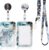 AiQInu Neck Badge Holder, Lanyard Badge Holder with Retractable Badge Reel Carabiner Clip and Detachable Hard Lanyard Strap for Bank Card, Key, ID Card