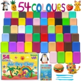 Air Dry Clay 54 Colors, Modeling Clay for Kids, DIY Molding Magic Clay, Gift for Kids