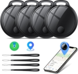 Air Tracker Tag 4-Pack: Tracker Item Finder For Apple Find My APP (iOS Only), 120dB Alarm Volume, Replaceable Battery, IP68 Waterproof, For Locate Keys, Luggage, Handbags, Wallets, Includes Lanyard.