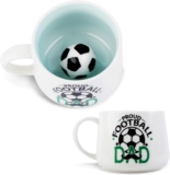 Aitsite Christmas Gifts for Dad from Daughter Son, Funny Football Mug for Daddy, Daddy Mug with 3D Football Ball, Funny Fathers Day Gift, Novelty Ceramic Coffee Cup for Men, Birthday Gifts for Dad