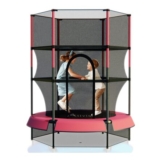 Alivio Kids Trampoline with Safety Enclosure Net, Padded Poles Red