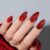 Almond False Nails Medium, 30Pcs Red Cat Eye Press on Nails, Glitter Red Stick on Nails with Glue, Elegant Almond Fake Nails – Reusable Glossy Acrylic Nails for Women Girls