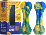 Almost Indestructible Dog Toys for Small Dogs Plastic Dog Toys for Aggressive Chewers, Made from Hard Nylon with Delicious Bacon Flavour, 2-Pack