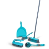 Alpina Cleaning Set, 6 Pieces ( Broom, Dustpan, Brush, Hand Scrubber & Dish Washing Brush )