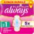 Always Platinum Size 1 Sanitary Pads With Wings Normal 22pk