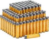 Amazon Basics 100-Pack AAA Alkaline High-Performance Batteries, 1.5 Volt, 10-Year Shelf Life