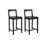 Amazon Basics 2 Black Wood Counter Stools with Backrest