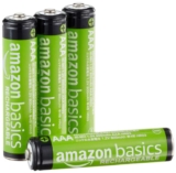 Amazon Basics 4-Pack Rechargeable AAA NiMH Performance Batteries, 800 mAh, 1.2V, Recharge up to 1000x Times, Pre-Charged