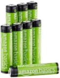 Amazon Basics 8-Pack Rechargeable AAA NiMH Performance Batteries, 800 mAh, 1.2V, Recharge up to 1000x Times, Pre-Charged