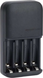 Amazon Basics Battery Charger for Rechargeable AA and AAA NiMh Batteries UK Plug, 4-Bay, Black