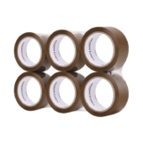 Amazon Basics Packaging Tape, 48mm x 66m, 0.046mm Thickness (6-Roll), Brown
