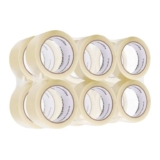 Amazon Basics Packing Tape, 5cm x 55mm, 0.066mm Thickness (12-Roll), Clear, Ideal for Packaging, Shipping, Moving and Storing