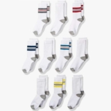 Amazon Essentials Boys Cotton Crew Sports Socks, 10 Pairs, 4 – 5 Years