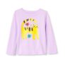 Amazon Essentials Girls Long-Sleeve T-Shirts, Lilac Cat, 9 Years
