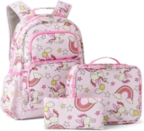 Amazon Essentials Kids School Backpack Set with Lunch Tote and Pencil Case – Multi-Pocket Tear-Resistant Student Day-pack – School Supplies Bundle – Pink – 3 Piece Set