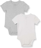 Amazon Essentials Unisex Baby Henley Bodysuit 2 Pack 100% Cotton – 18 Months