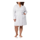 Amazon Essentials Womens Lightweight Waffle Mid-Length Robe, Light Grey, 5XL