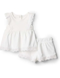 Amazon Essentials x Sofia Grainge Baby Girls 100% Cotton Eyelet Top & Shorts Play Set