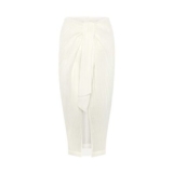 Amy Crinkle Linen Skirt – White